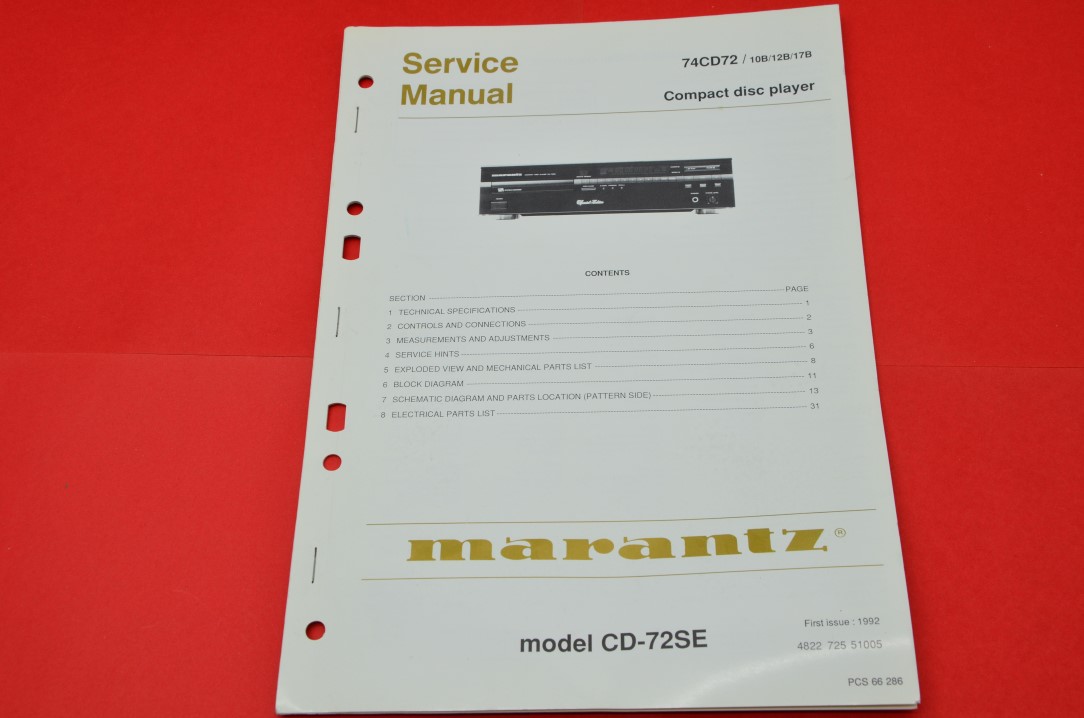 Marantz 74CD72 CD-Player Service Manual