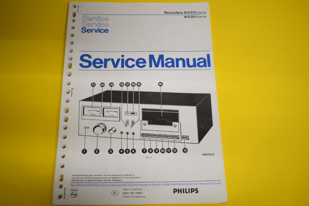 Philips N5331 / N5361 cassettedeck Service Manual