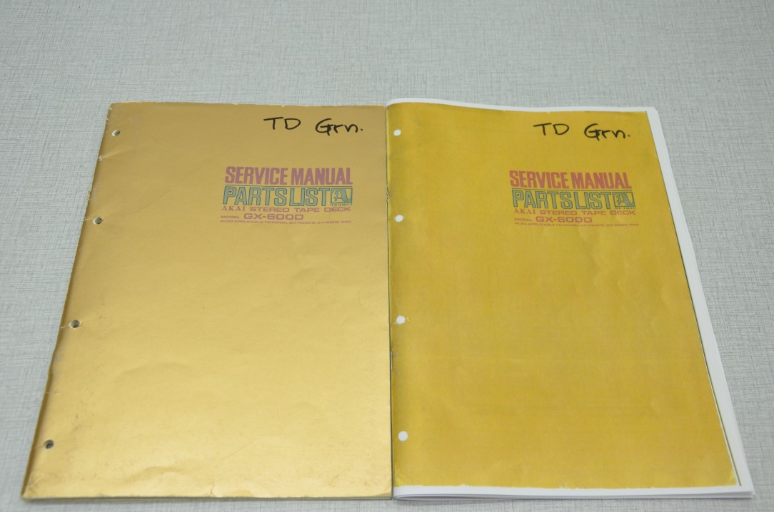 Akai GX-600D Tape Recorder Photocopy Original Service Manual