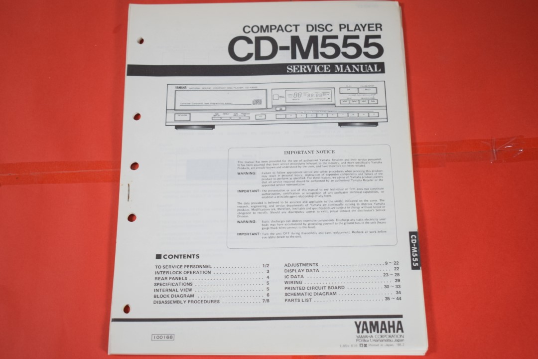 Yamaha CDM-555 CD-Player Service Manual