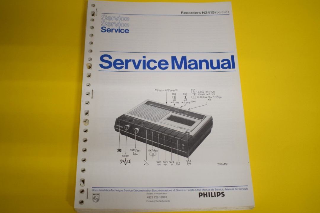 Philips N2415 Cassette Deck Service Manual