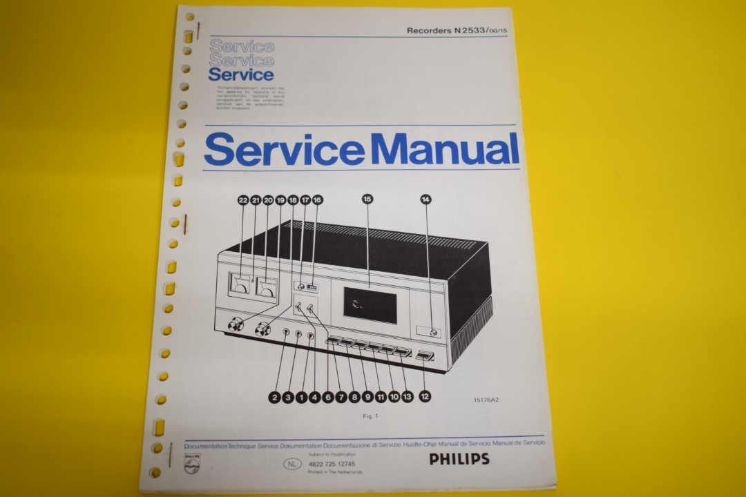 Philips N2533 cassettedeck Service Manual