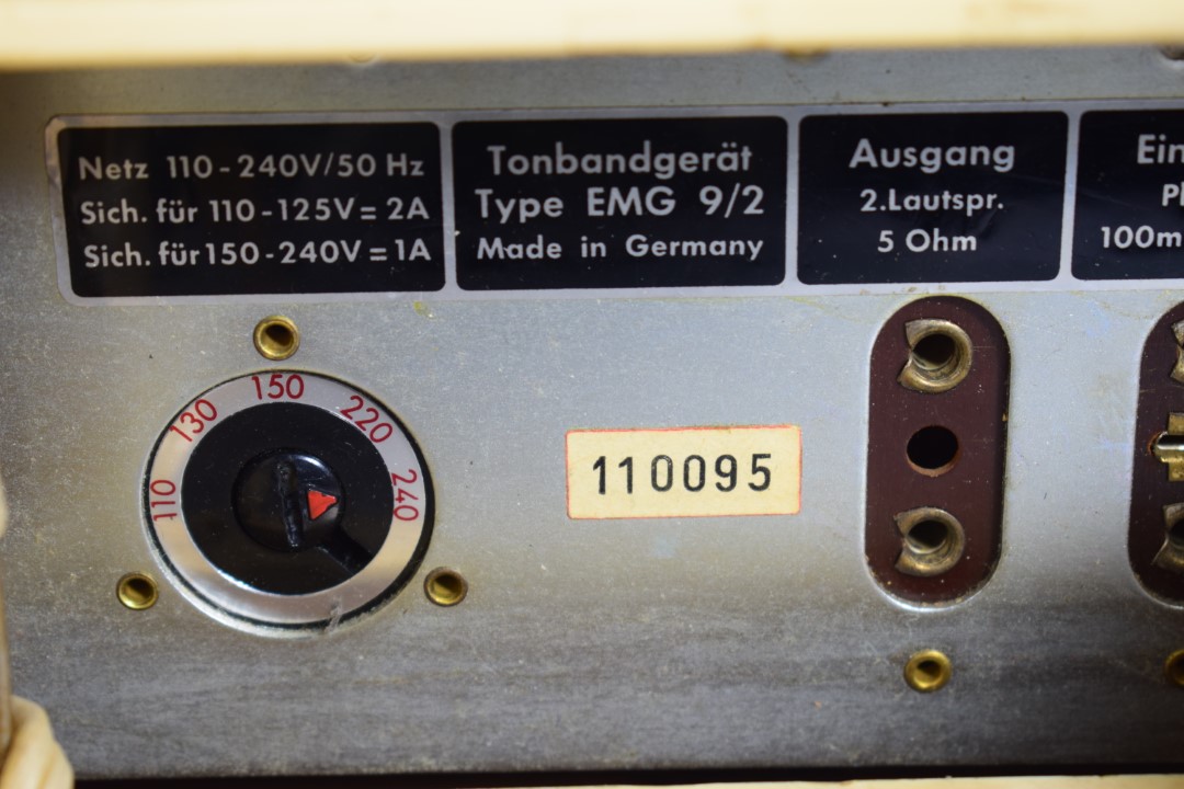 Elektron Type EMG 9/2 Tube Tape Recorder
