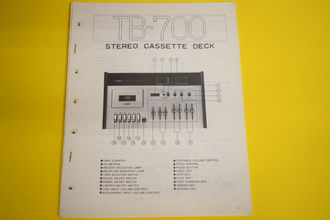 Yamaha TB-700 cassettedeck Service Manual
