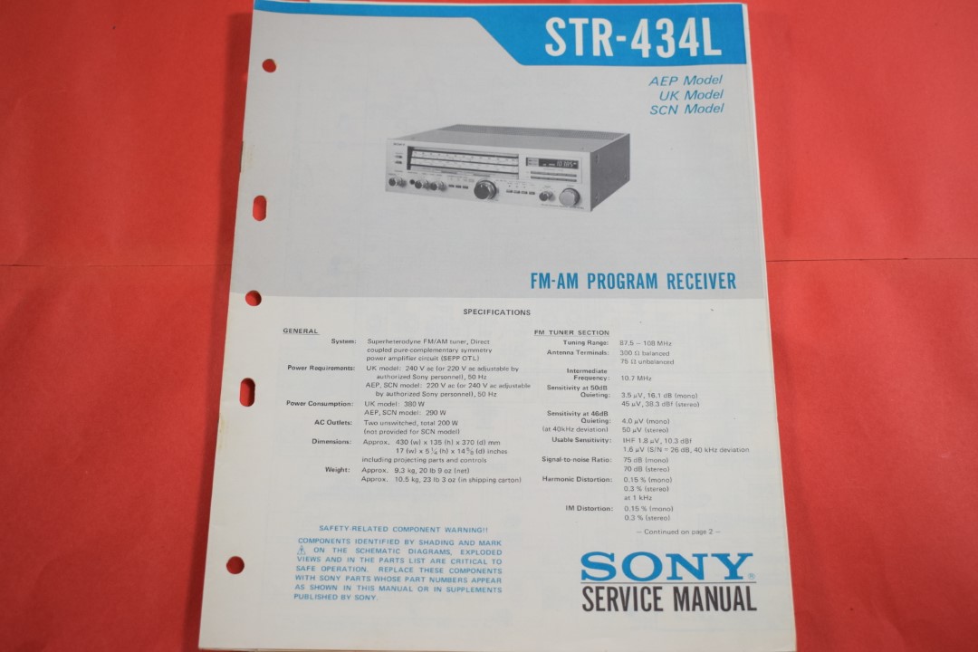 Sony STR-434L Receiver Service Manual