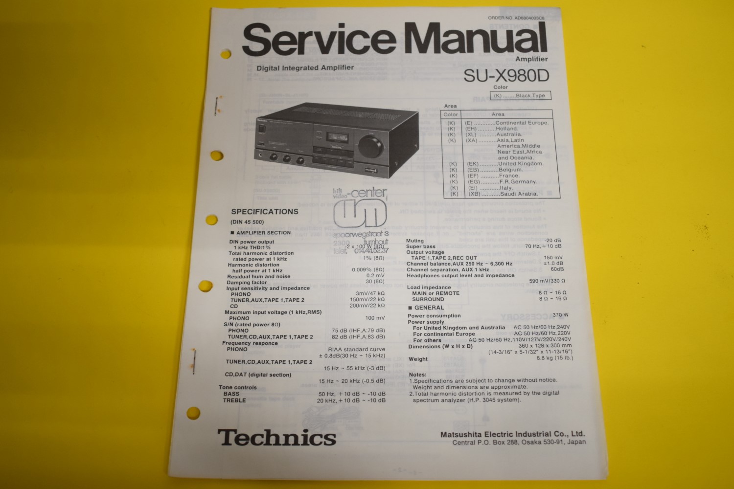 Technics SU-X980D Amplifier Service Manual 