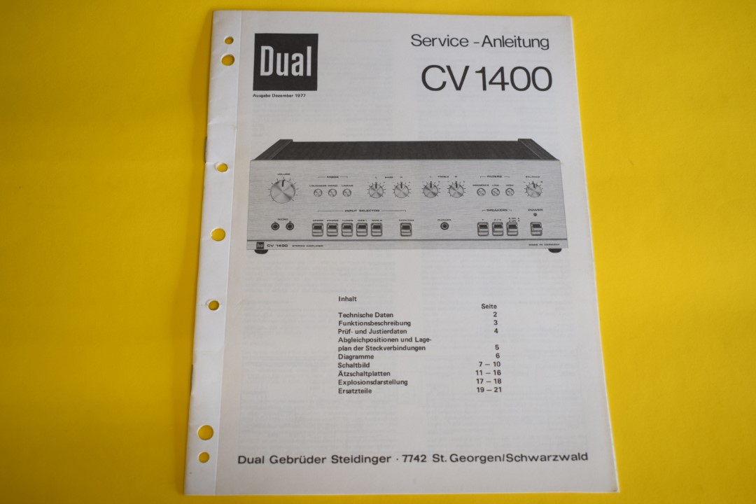 Dual CV 1400 Amplifier Service Manual 