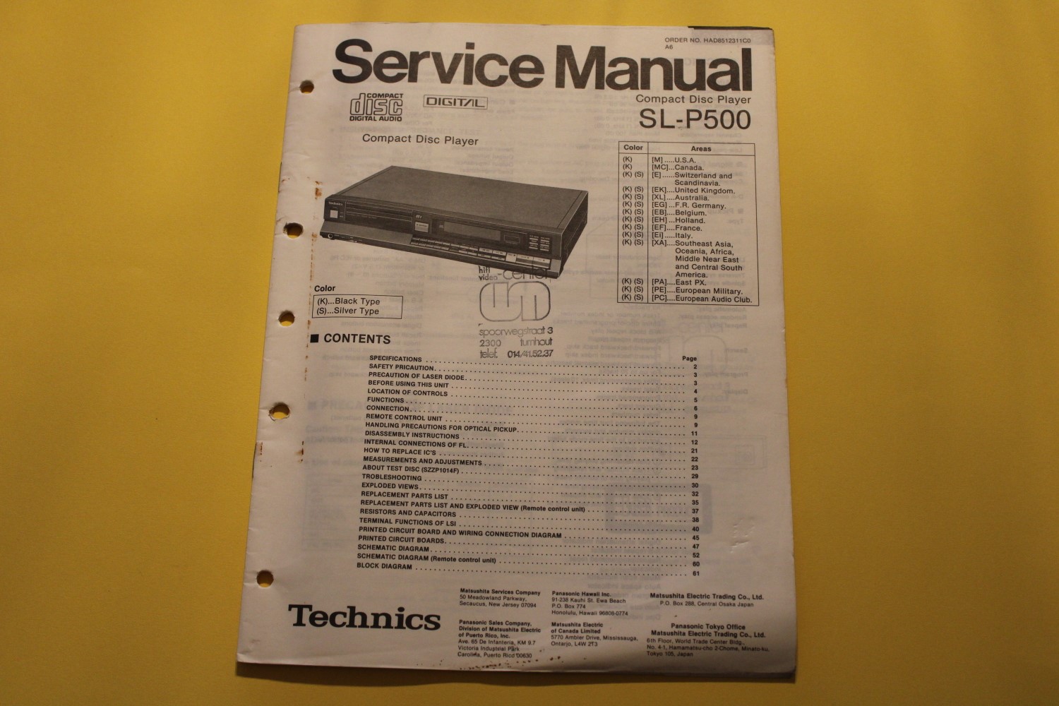 Technics SL-P500 CD-Player Service Manual