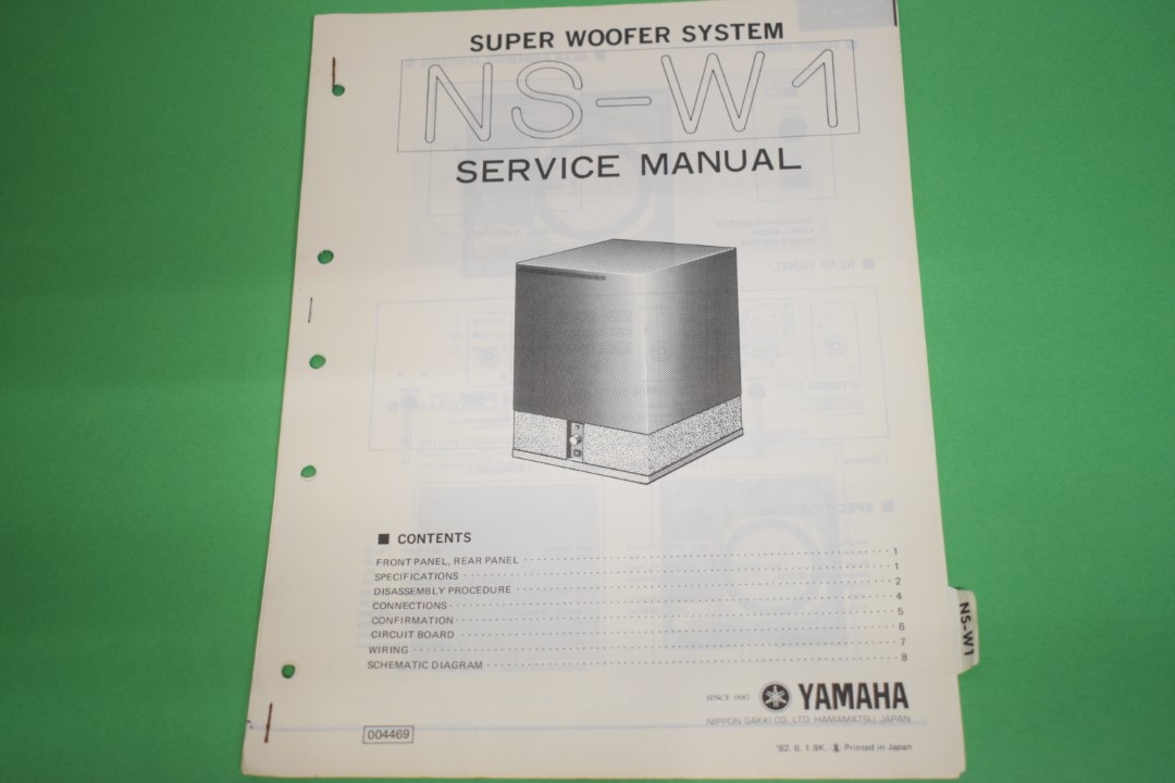 Yamaha NS-W1 Speaker System Service Manual