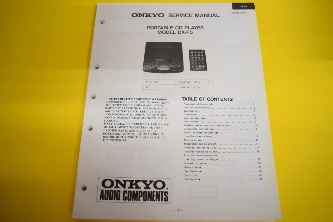 Onkyo DX-F5 CD-Player Service Manual