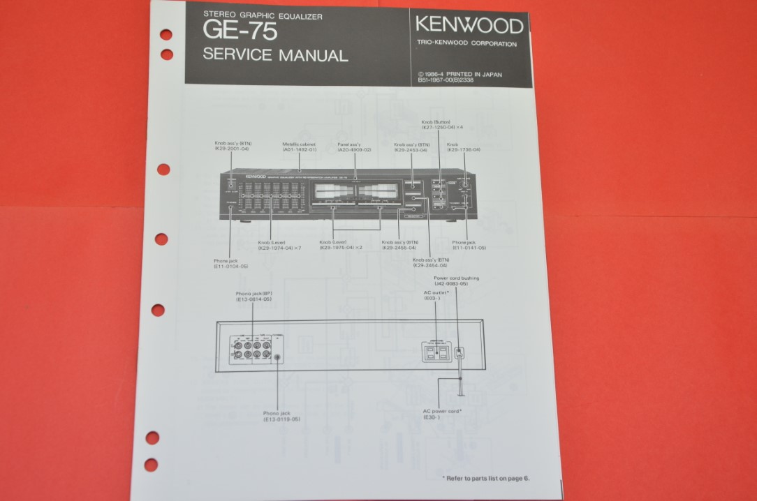 Kenwood GE-75 Equalizer Service Manual