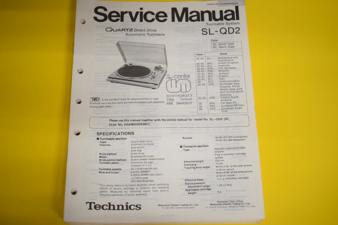 Technics SL-QD2 Turntable Service Manual