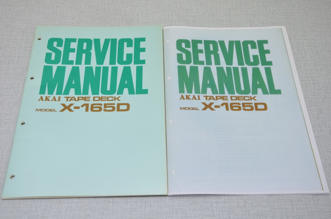 Akai X-165D Tape Recorder Photocopy Original Service Manual