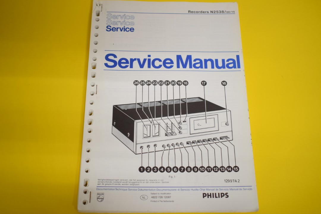 Philips N2538 cassettedeck Service Manual