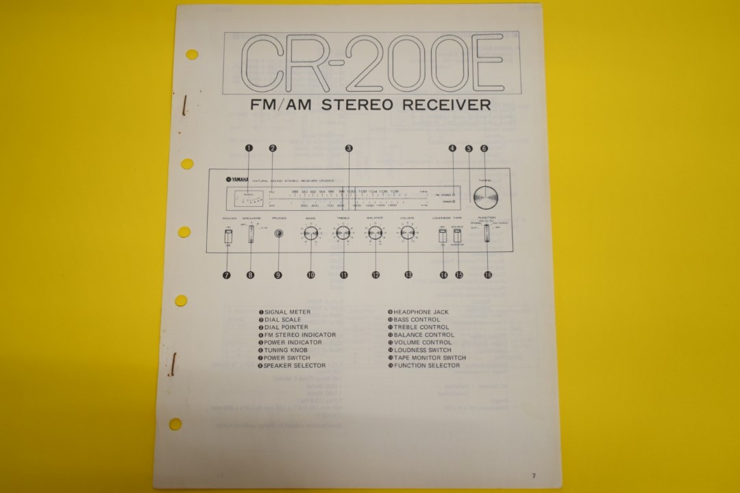 Yamaha CR-200E Stereo Receiver Service Manual