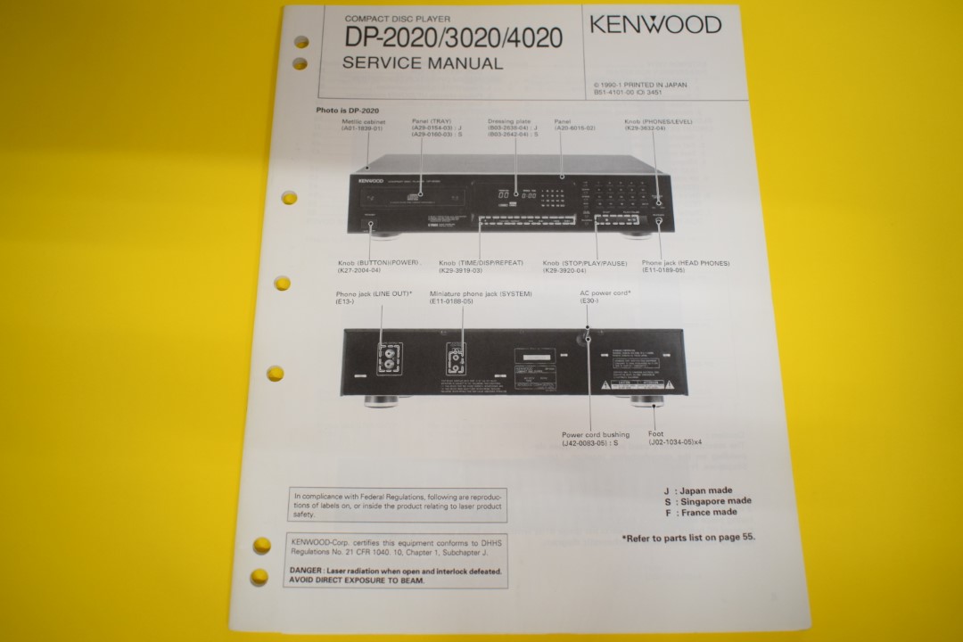 Kenwood DP-2020/3020/4020 CD-Player Service Manual