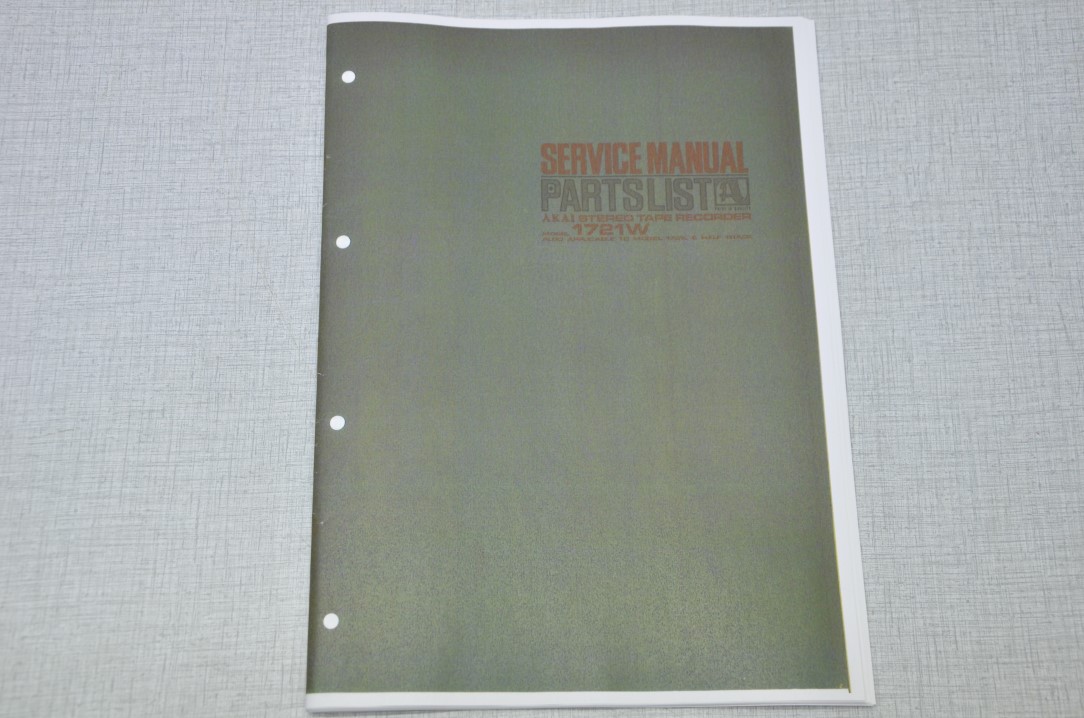Akai 1721W Tape Recorder Photocopy Original Service Manual