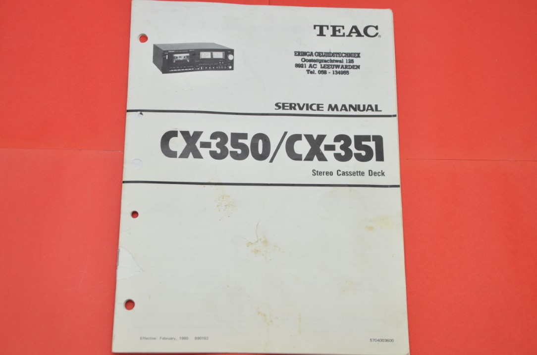 Teac CX-350/CX-351 Cassette Deck Service Manual