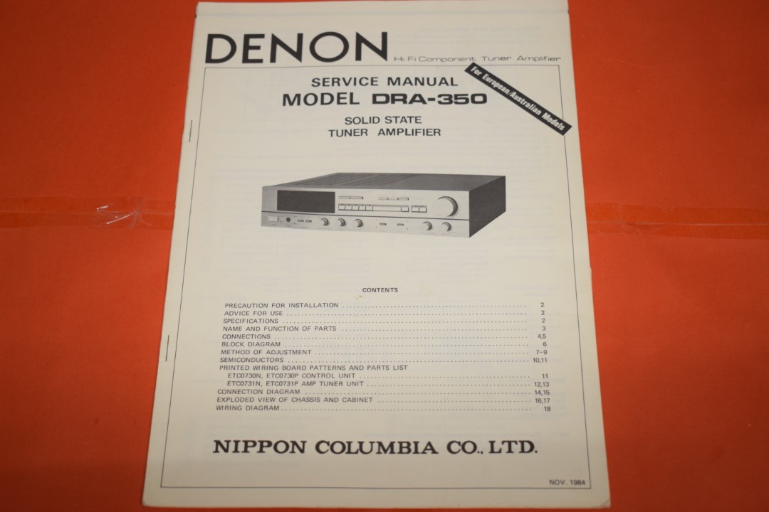 Denon DRA-350 Receiver Service Manual