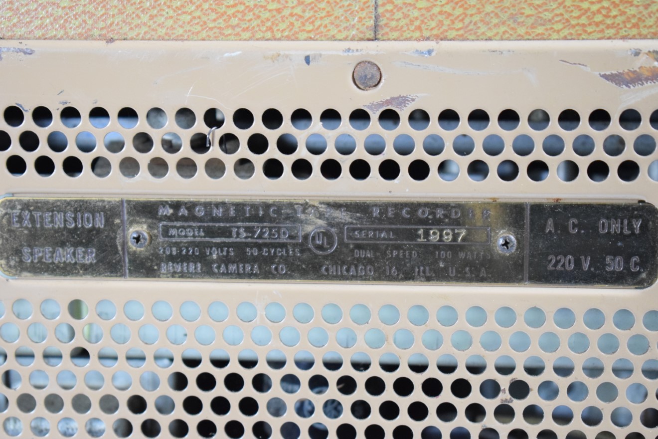 Revere TS-725D Tube Tape Recorder – Number 2
