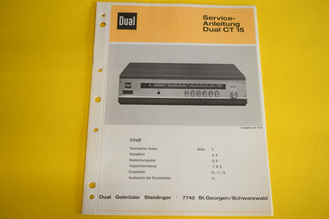 Dual CT 15 Tuner Service Manual