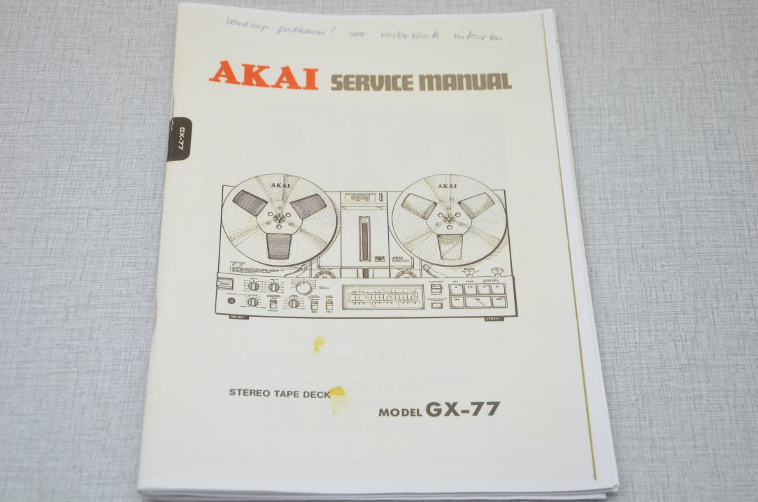 Akai GX-77 Tape Recorder Photocopy Original Service Manual