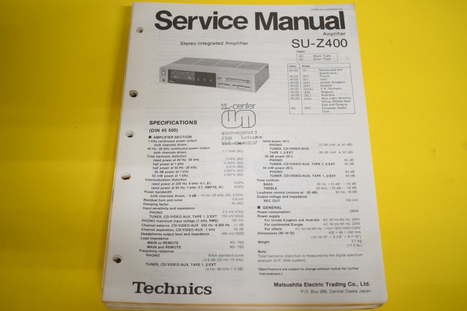 Technics SU-Z400 Amplifier Service Manual 