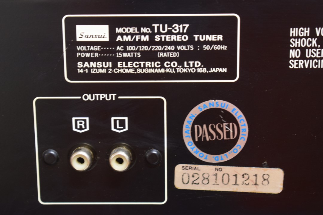 Sansui AU-317II Amplifier & TU-317 Tuner with Rack Mounts