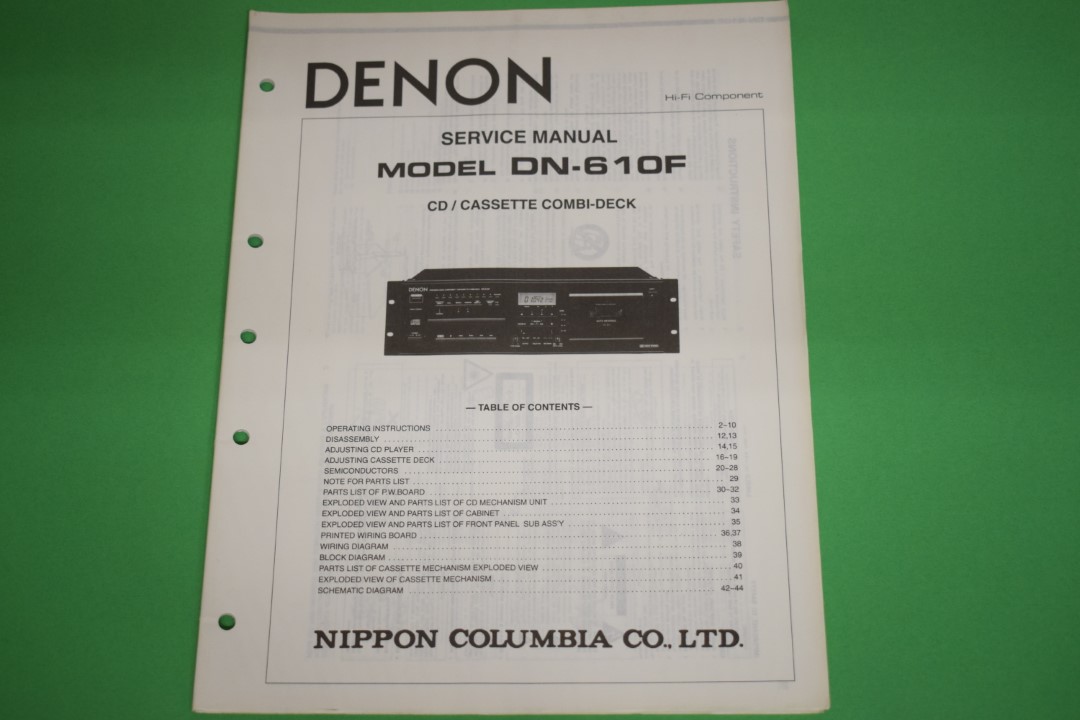 Denon DN-610F CD/Cassette Combi-Deck Service Manual