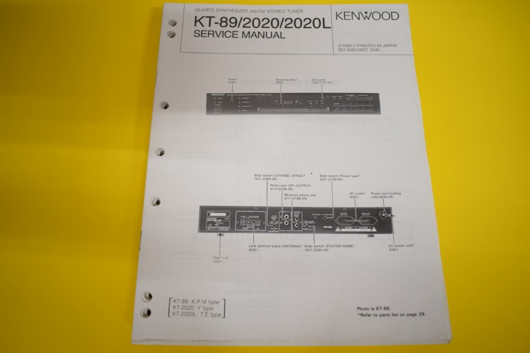 Kenwood KT-89/2020/2020L Tuner Service Manual