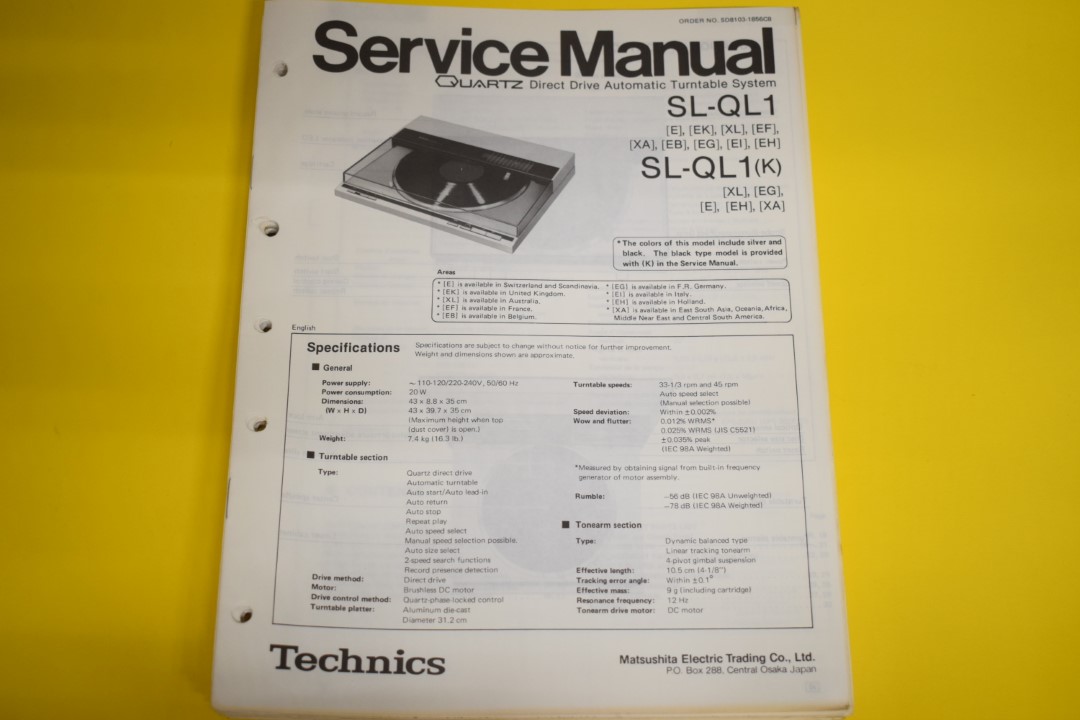 Technics SL-Q1 Turntable Service Manual