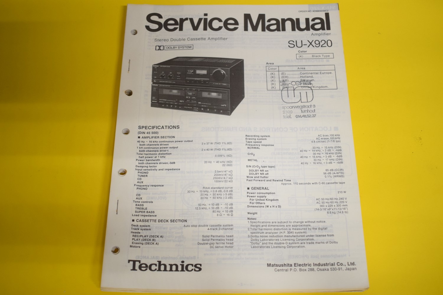 Technics SU-X920 Amplifier Service Manual 