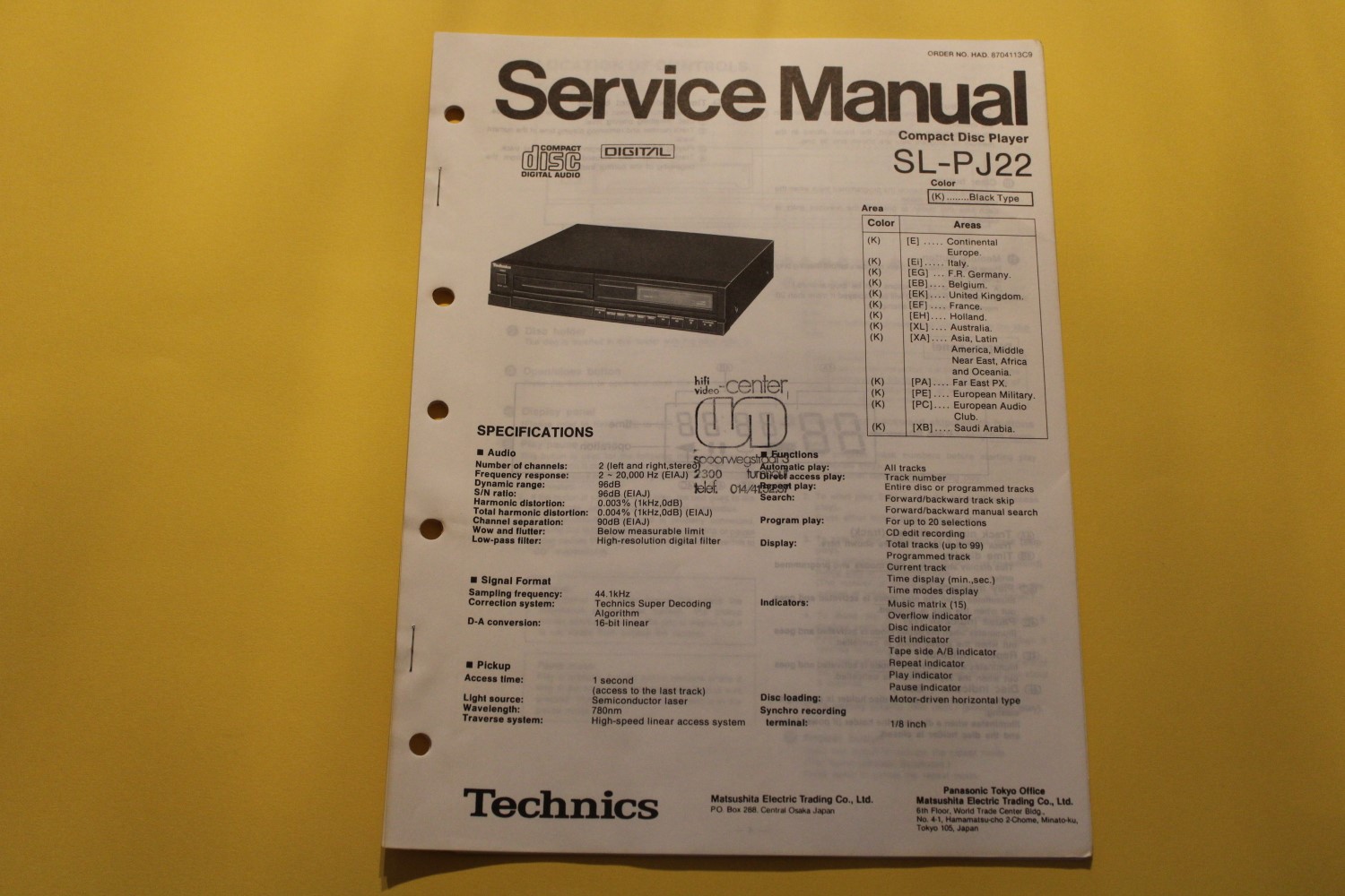 Technics SL-PJ22 CD-Player Service Manual