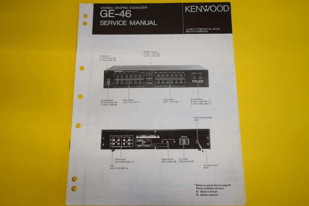 Kenwood GE-46 Equalizer Service Manual