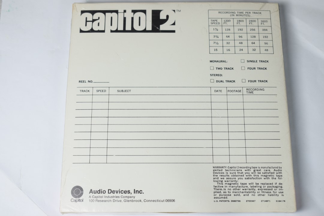 Capitol 2 Tape – 18cm. Reel