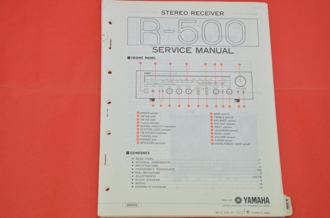 Yamaha R-500 Receiver Service Manual