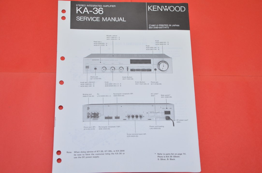 Kenwood KA-36 Amplifier Service Manual