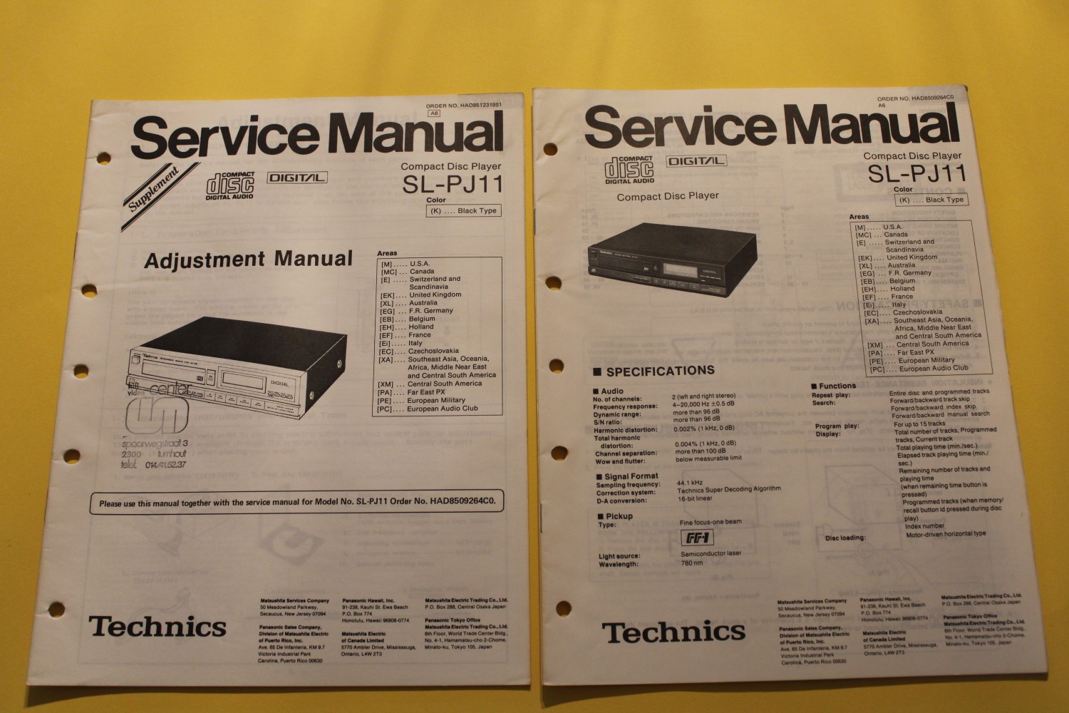 Technics SL-PJ11 CD-Player Service Manual