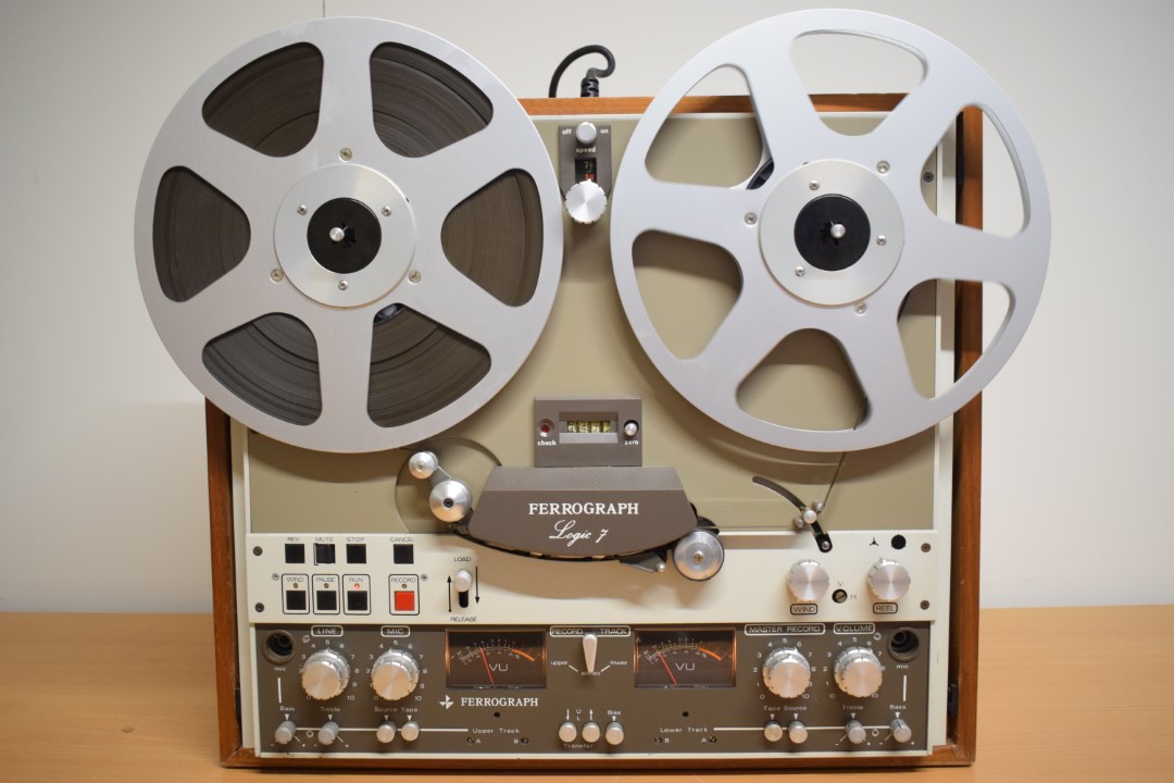 Ferrograph Super 7 reel-to-reel tape recorder, with remote and