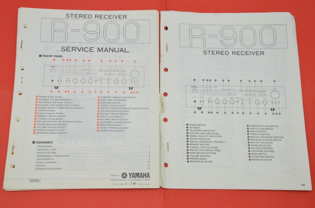 Yamaha R-900 Receiver Service Manual