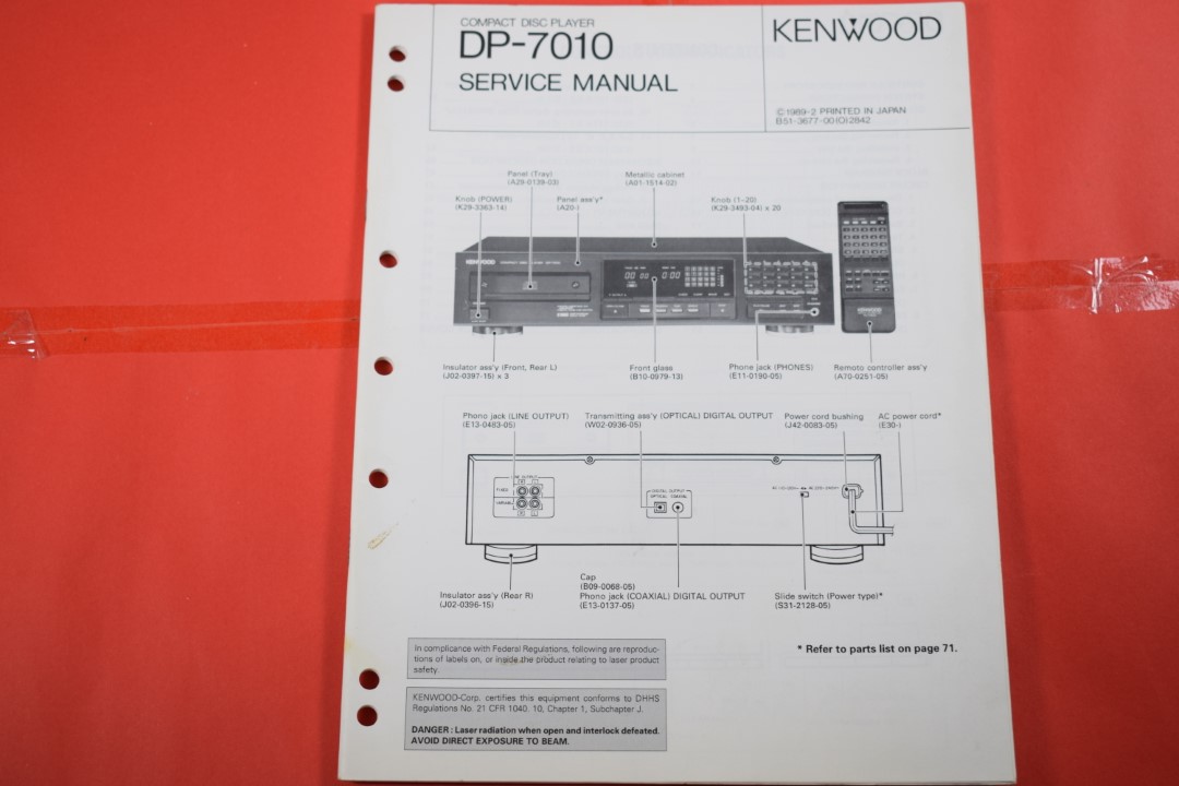 Kenwood DP-7010 CD-Player Service Manual
