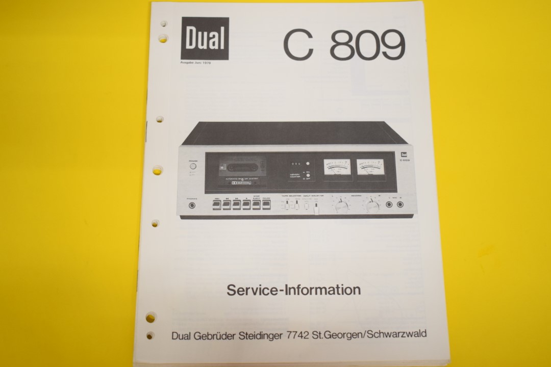 Dual C809 Cassette Deck Service Manual
