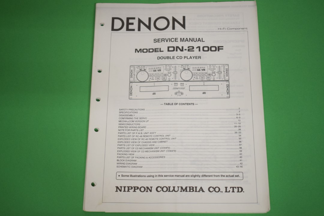 Denon DN-2100F Double CD-Player Service Manual