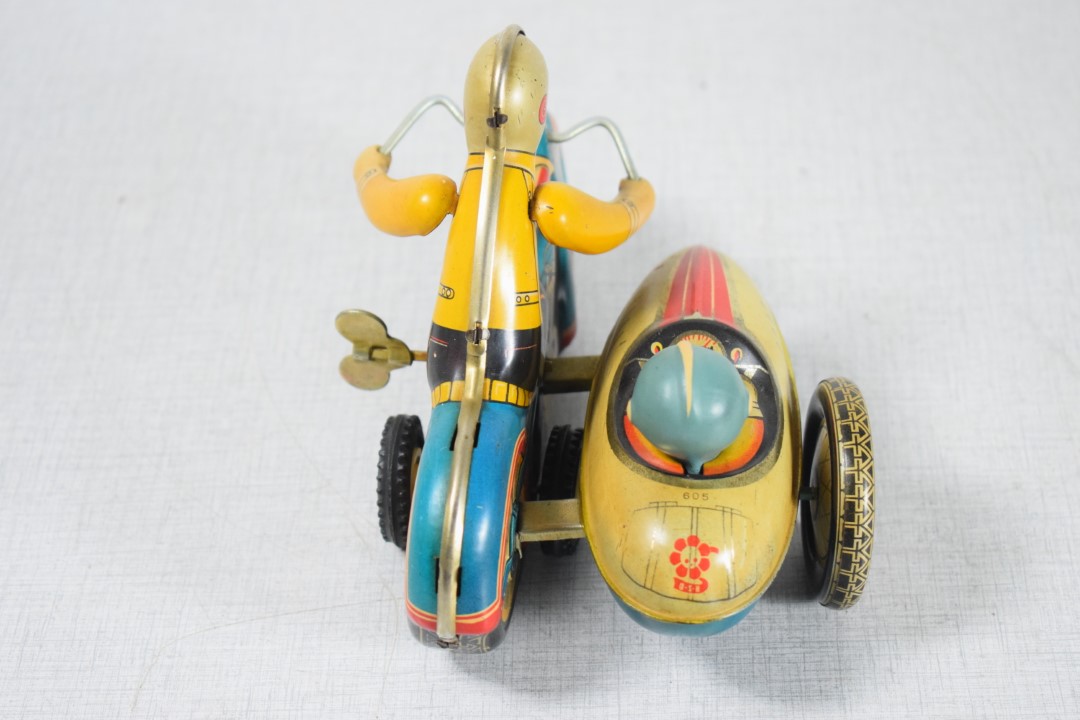 Tin Toy: Motorcycle with Trailer