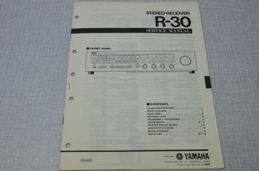 Yamaha R-30 Receiver Service Manual