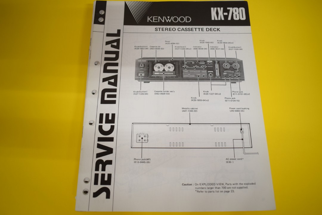 Kenwood KX-780 Cassette Deck Service Manual