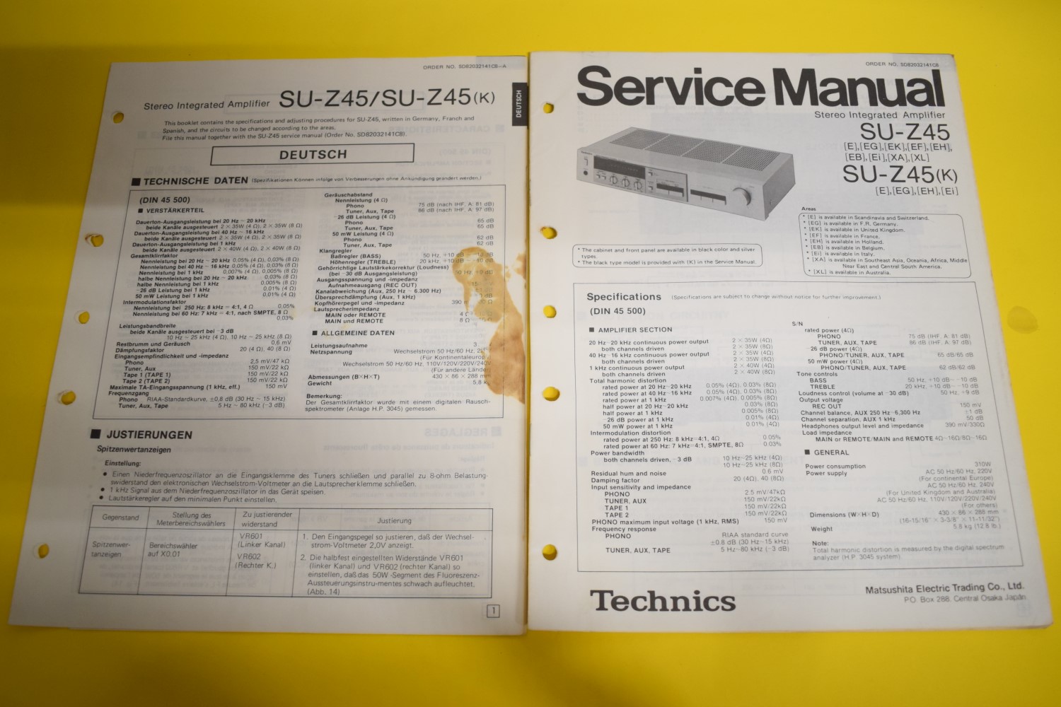 Technics SU-Z45 Amplifier Service Manual 