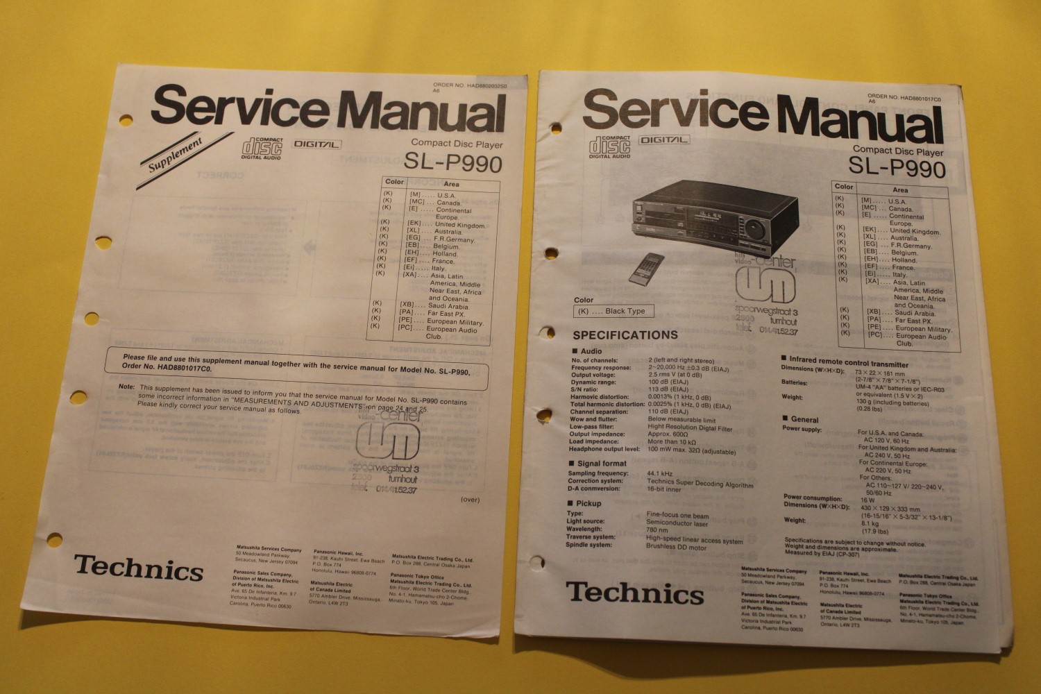 Technics SL-P990 CD-Player Service Manual