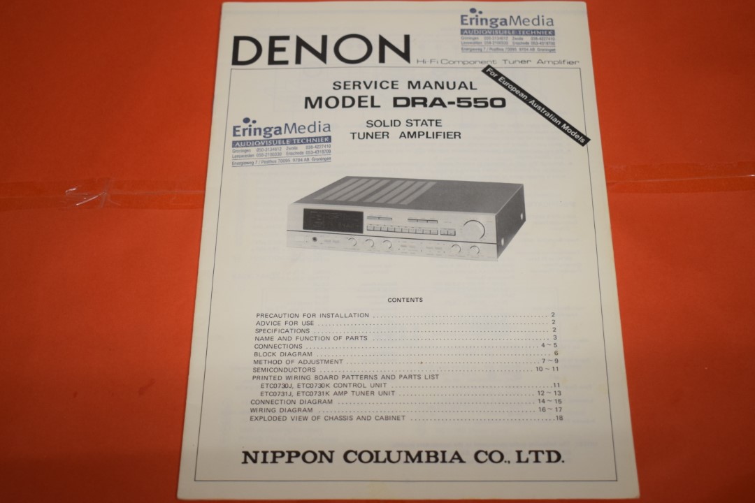 Denon DRA-550 Receiver Service Manual