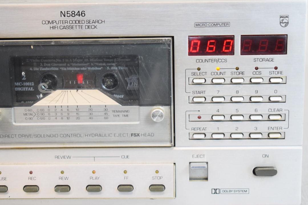 Philips N-5846 Cassette Deck with digital Tape Counter